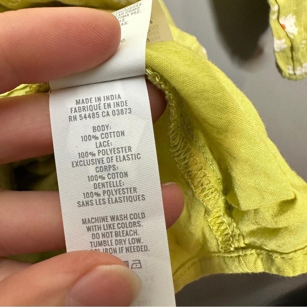 Aerie Rock N’ Ruffle Lime green floral print mini dress - Picture 6 of 7